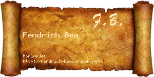 Fendrich Bea névjegykártya